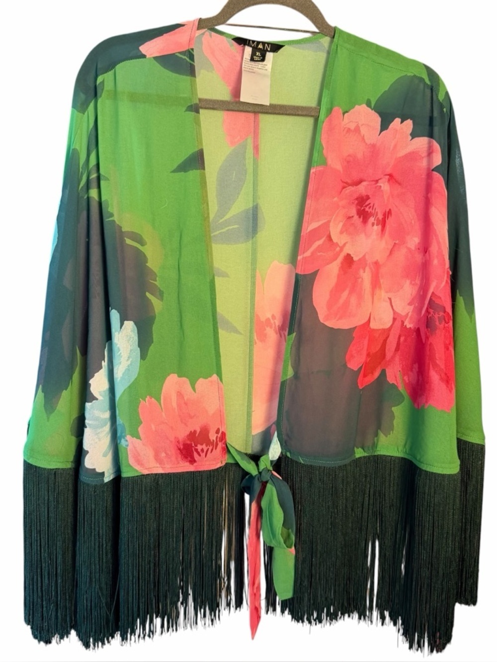 IMAN Global Chic Fringed Kimono
